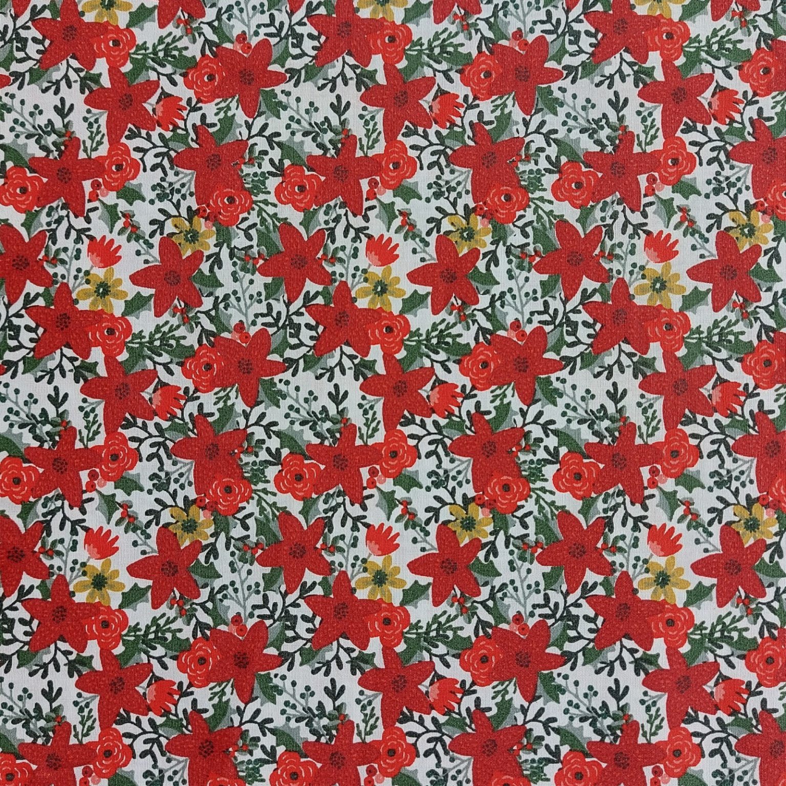 christmas poinsettias white | more sewing