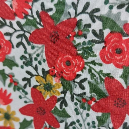 christmas poinsettia fabric at More Sewing