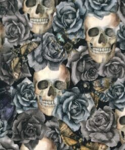 Skulls and Friends Cotton Jersey Fabric | More Sewing
