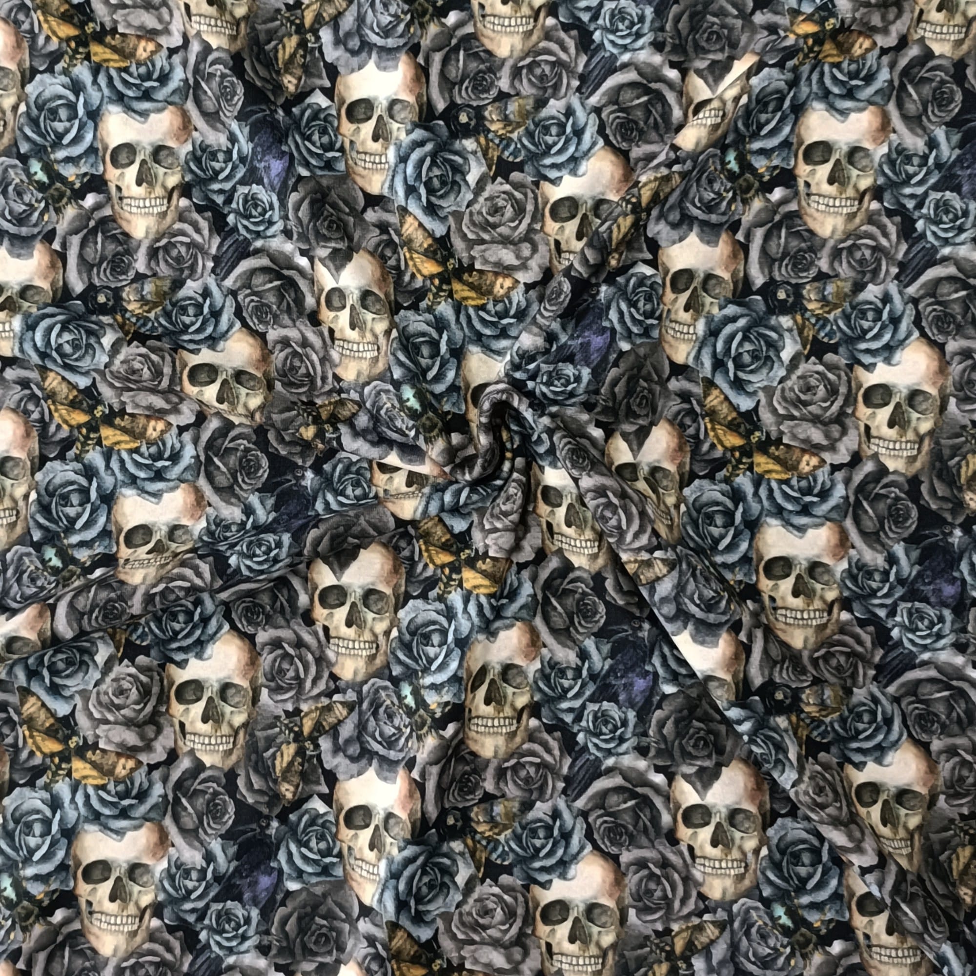 Buy Cotton Jersey Fabric - Skulls And Friends - 140cm Wide Online ...