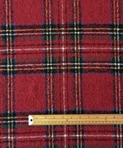 Tartan Fabric - Red Check - 145cm Wide 4
