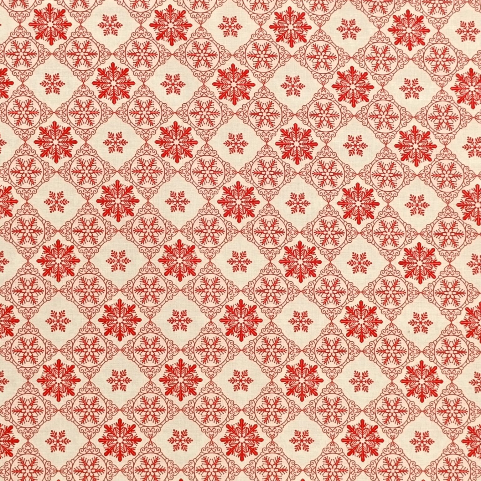 Cotton Fabric - Christmas Paper Cut Snowflake - 135cm Wide | More Sewing