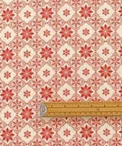 Cotton Fabric - Christmas Paper Cut Snowflake - 135cm Wide 3