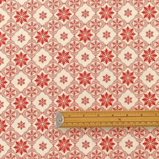 Cotton Fabric - Christmas Paper Cut Snowflake - 135cm Wide 1