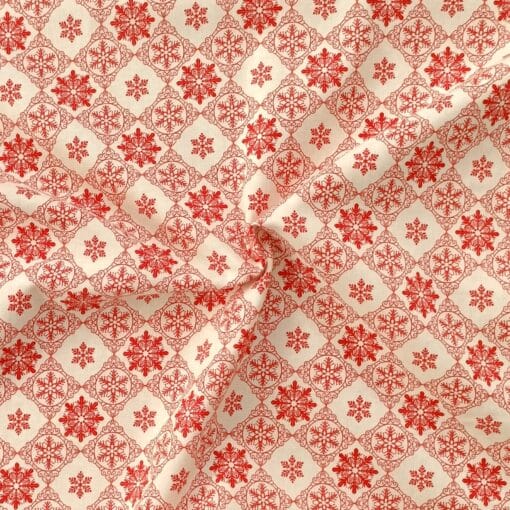 Cotton Fabric - Christmas Paper Cut Snowflake - 135cm Wide 2