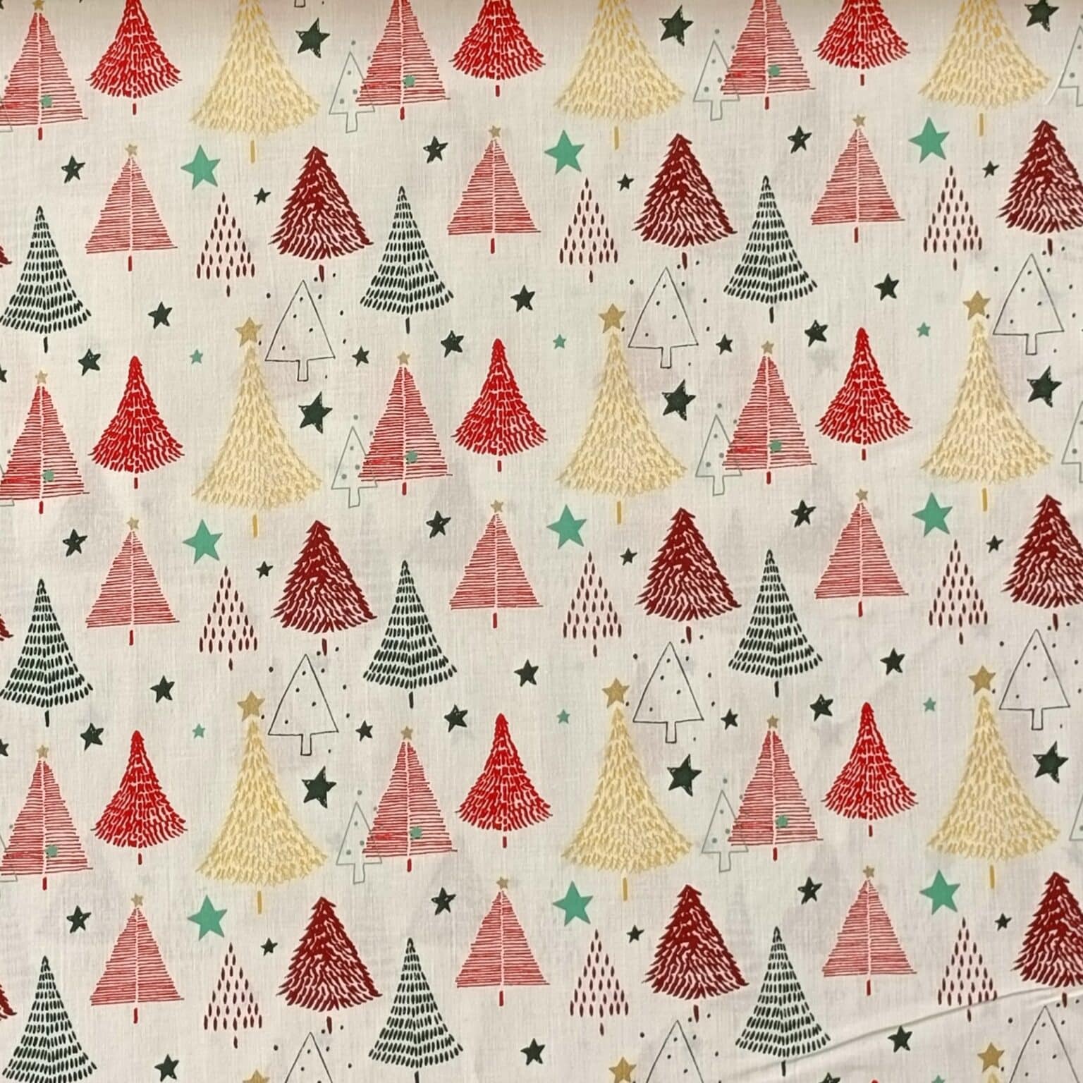 Cotton Fabric - Christmas Tree Swirl - 135cm Wide | More Sewing