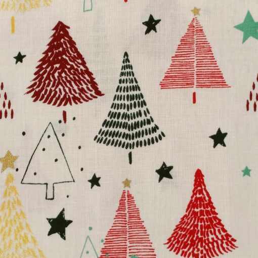 Cotton Fabric - Christmas Tree Swirl - 135cm Wide 1