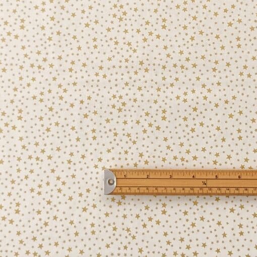 Cotton Fabric - Christmas Stars on Cream - 135cm Wide 2