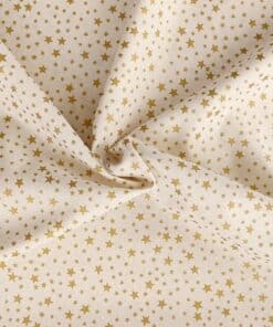 Cotton Fabric - Christmas Stars on Cream - 135cm Wide 3