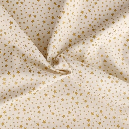 Cotton Fabric - Christmas Stars on Cream - 135cm Wide 1