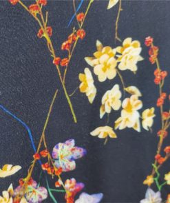 Floral at Black Viscose Fabric at More Sewing