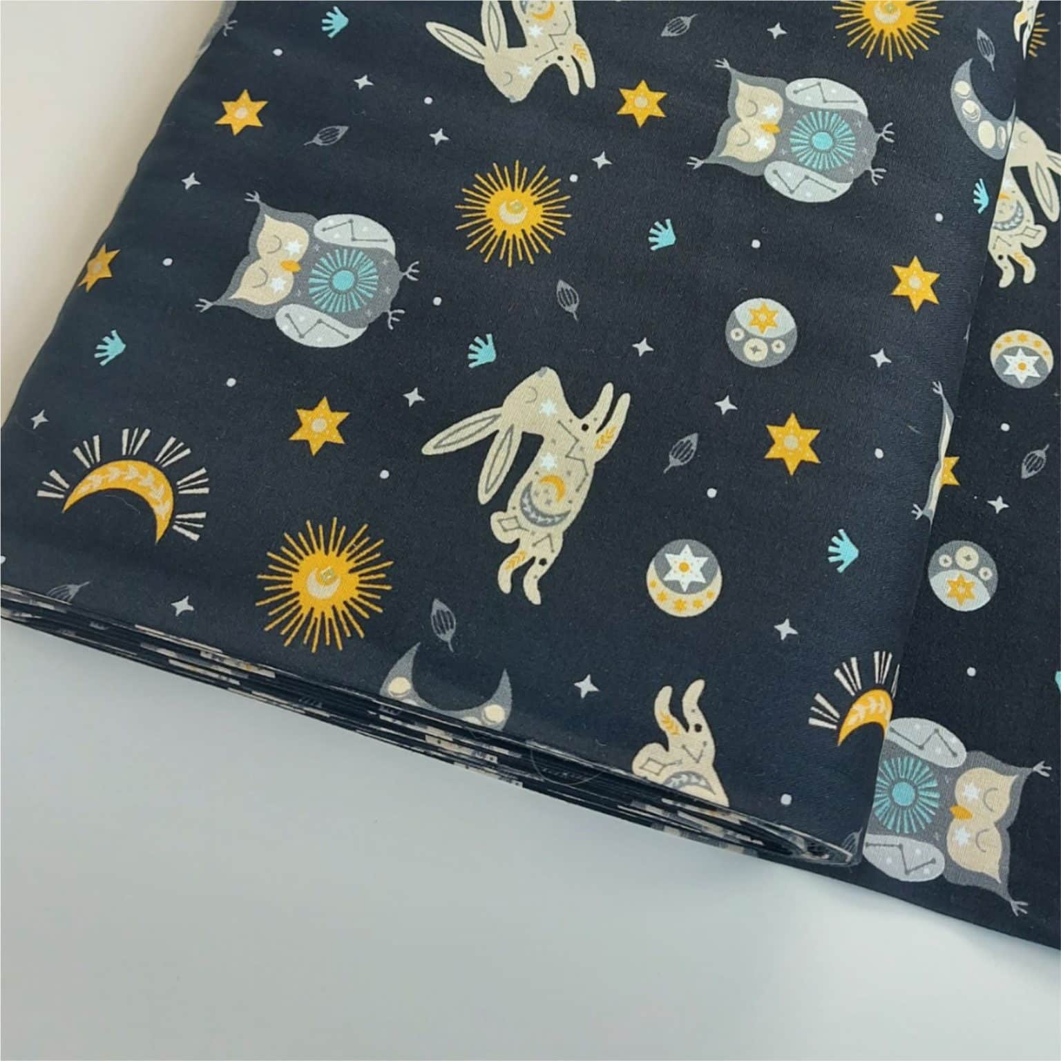 Dreamy Owl & Rabbit Brushed Poplin | More Sewing