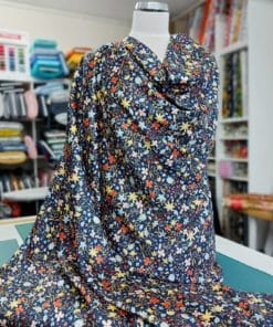 Blue Jacquard Floral Dress Material at More Sewing