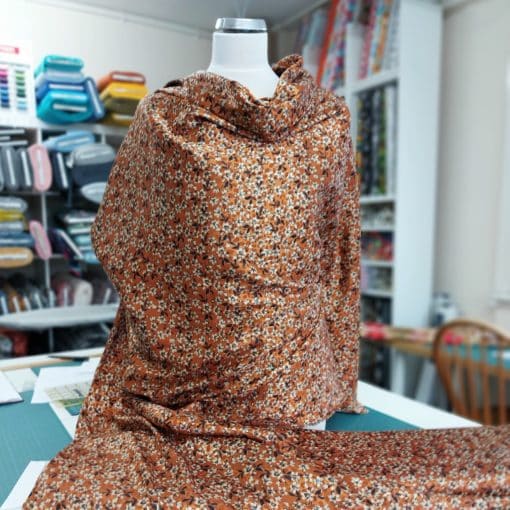 Jacquard Floral Rust Dressmaking Fabric at More Sewing