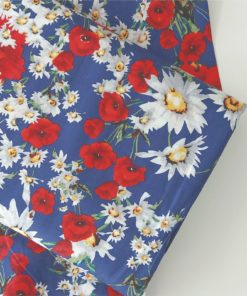 Poppy and Daisy on Navy Blue Cotton Fabric | More Sewing
