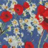 Poppy and daisy on navy blue cotton fabric at More Sewing