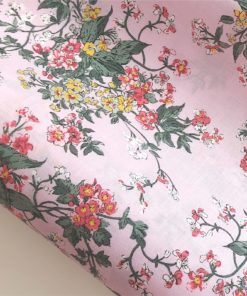 Bouquet Floral on Blush Cotton Lawn Fabric | More Sewing