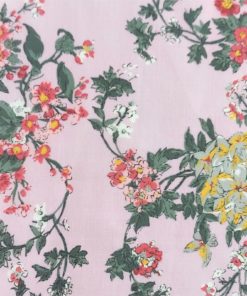 Bouquet Floral on Blush Cotton Lawn Fabric at More Sewing
