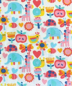 Animal mish mash cotton poplin fabric at More Sewing