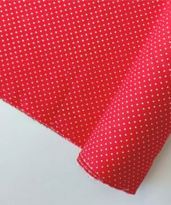red pinspot cotton fabric | More Sewing