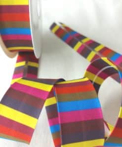 Multi Stripe Yellow polyester bias binding | More Sewing