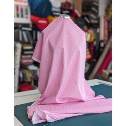 Cotton Poplin Fabric - Small Dots - Pink - 145cm Wide
