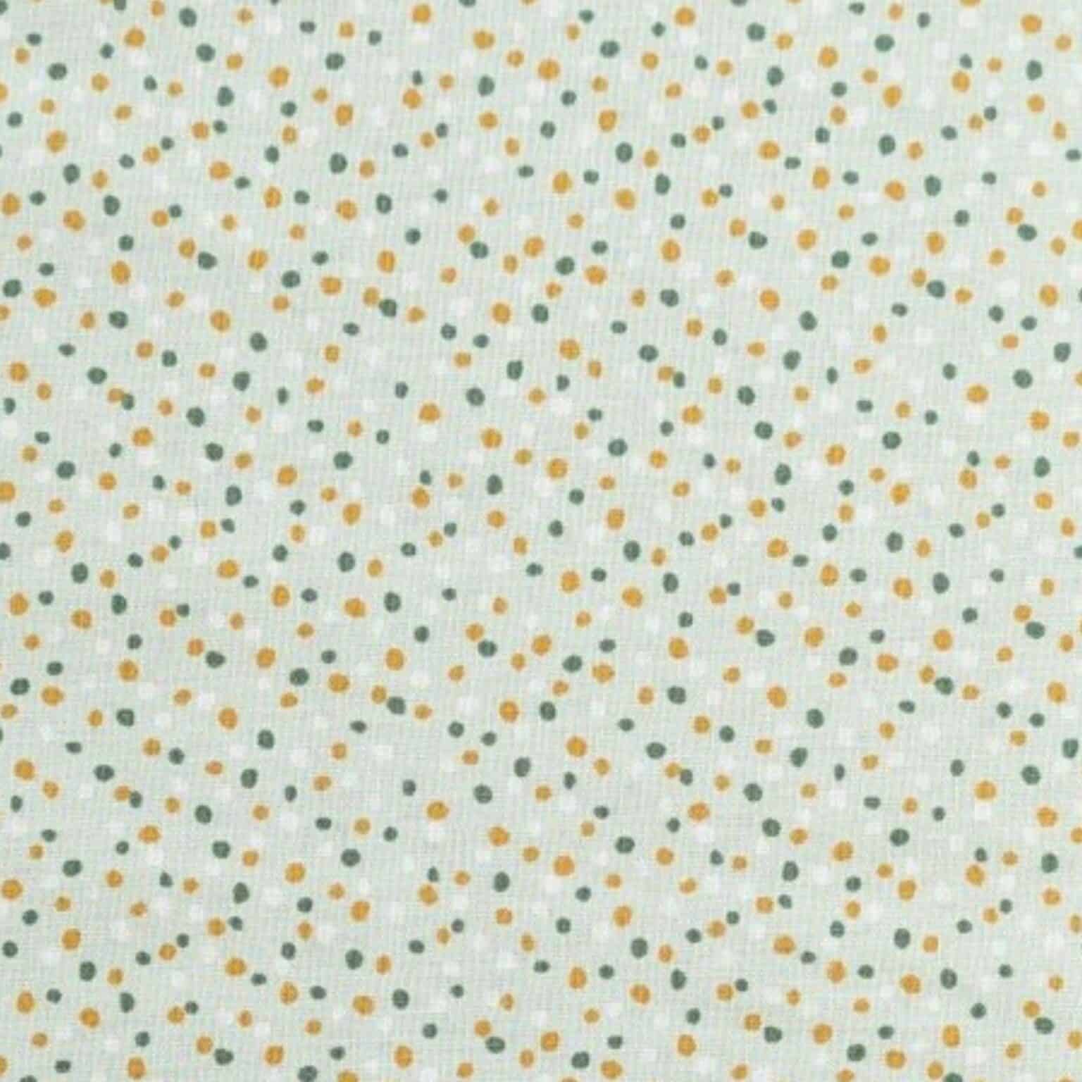 Cotton Poplin Fabric - Small Dots - Green - 145cm Wide