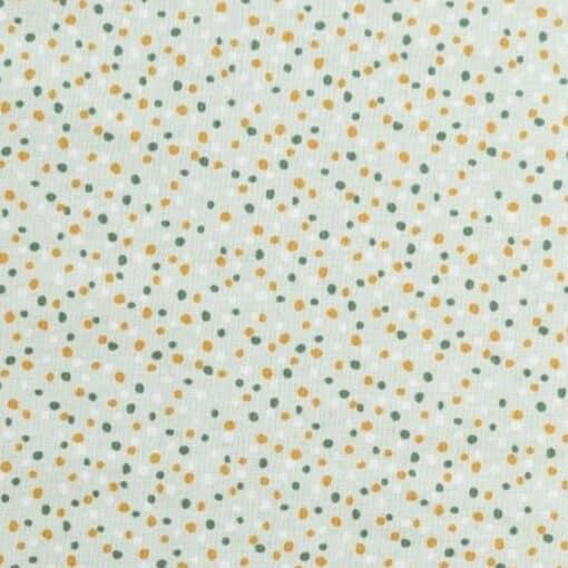 Cotton Poplin Fabric - Small Dots - Green - 145cm Wide