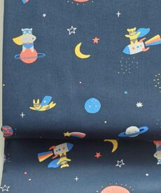 space dream on navy cotton poplin | More Sewing