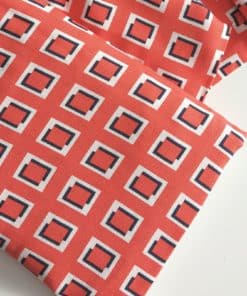 Squares on Red Viscose Fabric | More Sewing