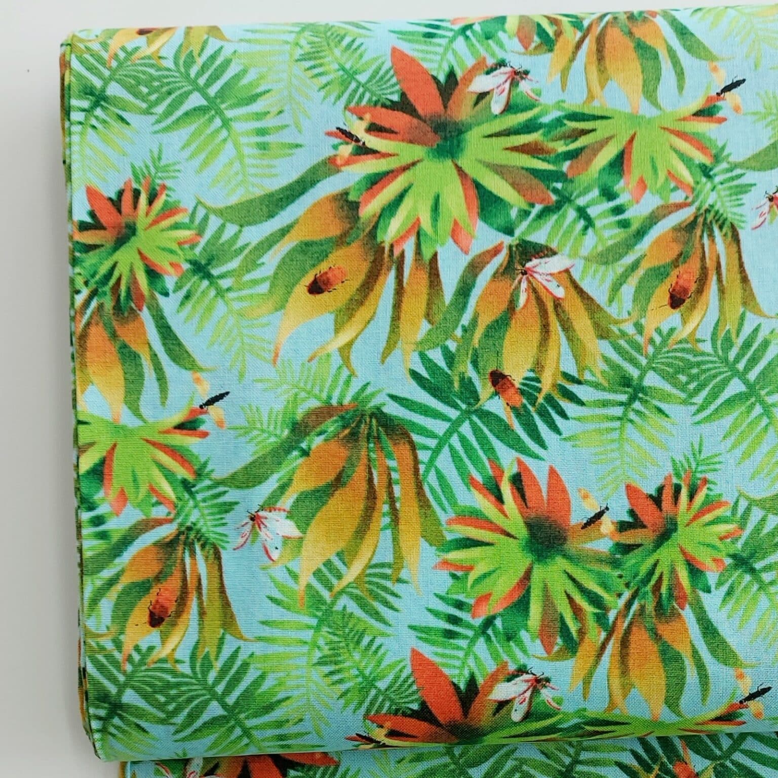 Bugs And Leaves Cotton Fabric | More Sewing