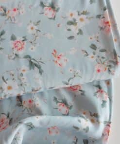 pale blue floral viscose fabric | More Sewing