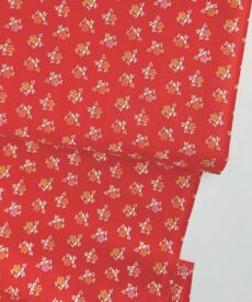 Intrigue Floral On Red Cotton Fabric | More Sewing