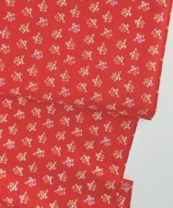 Intrigue Floral On Red Cotton Fabric | More Sewing