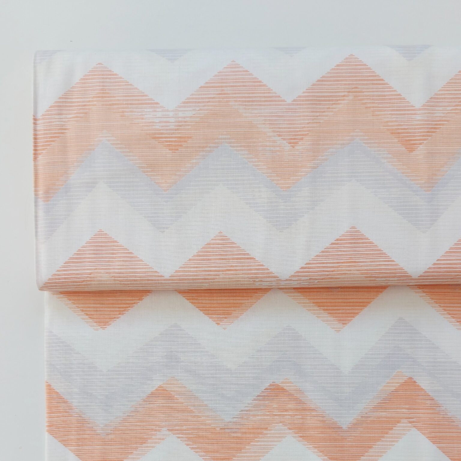 melon zig zag cotton fabric | More Sewing