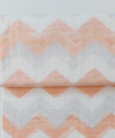 melon zig zag cotton fabric | More Sewing