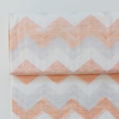melon zig zag cotton fabric | More Sewing