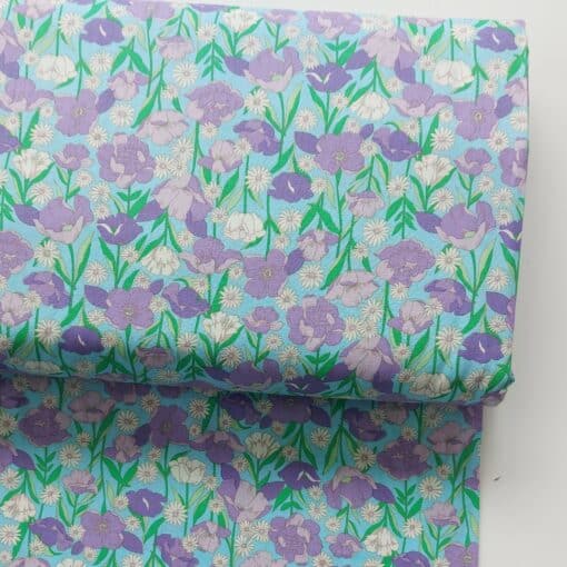 purple poppy cotton fabric | More Sewing