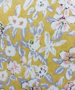 Ochre Garden cotton poplin for sale at More Sewing