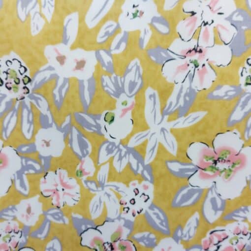 Ochre Garden cotton poplin for sale at More Sewing
