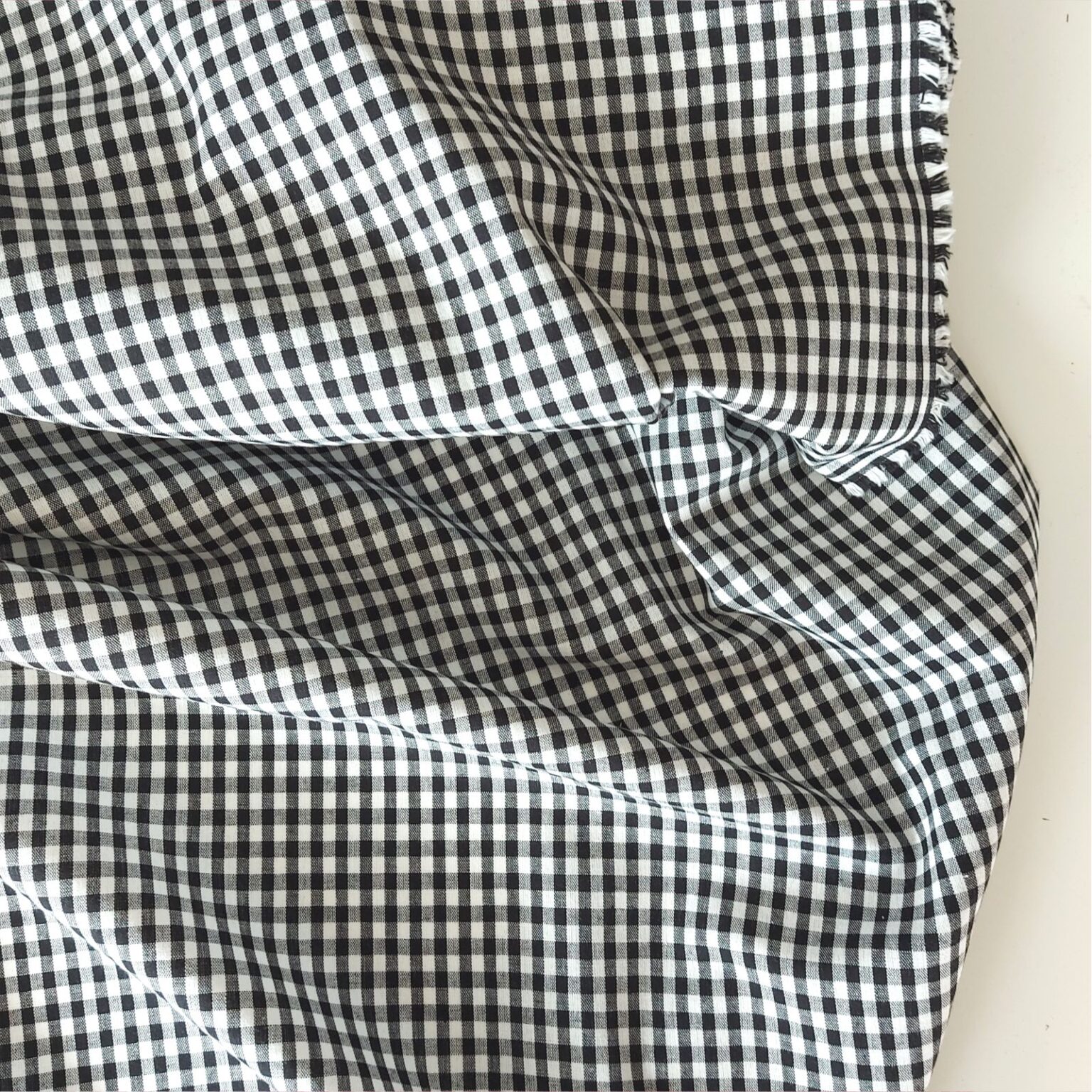 black cotton gingham fabric | More Sewing