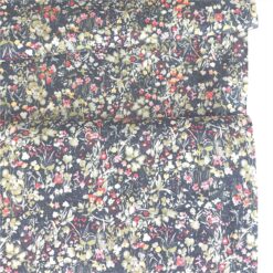 meadow floral on black pima cotton lawn fabric | More Sewing