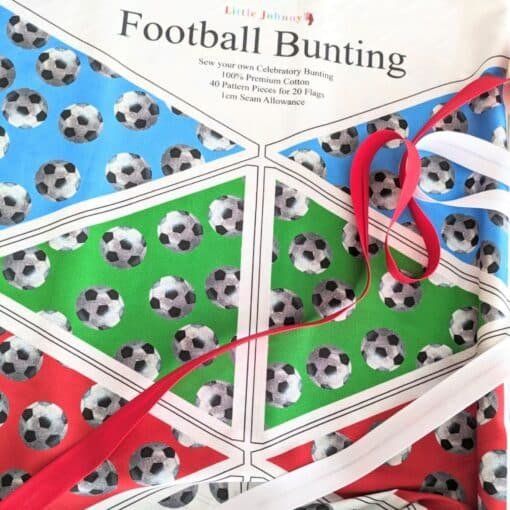 Cotton Fabric Bunting Panel - Football - 150cm Wide - FREE BIAS BINDING OFFER