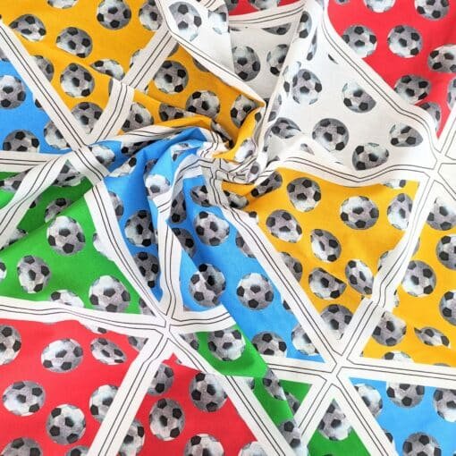 Cotton Fabric Bunting Panel - Football - 150cm Wide - FREE BIAS BINDING OFFER