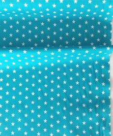 stars on turquoise cotton fabric | More Sewing