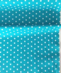 stars on turquoise cotton fabric | More Sewing