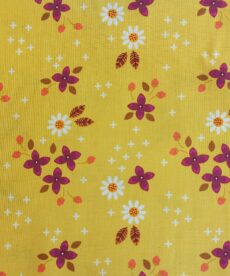 mustard floral cotton fabric | More Sewing