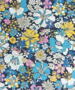 Funky Floral On Navy Blue Cotton Fabric | More Sewing