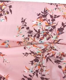 Sprig Floral On Pink Viscose Fabric | More Sewing