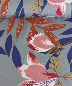 bold floral on sage green viscose fabric | More Sewing